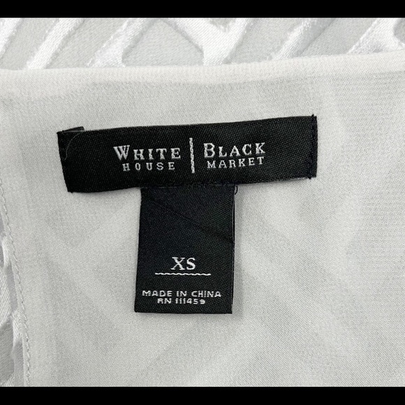 White House Black Market Blouse Gray Silver Top XS - Picture 6 of 7